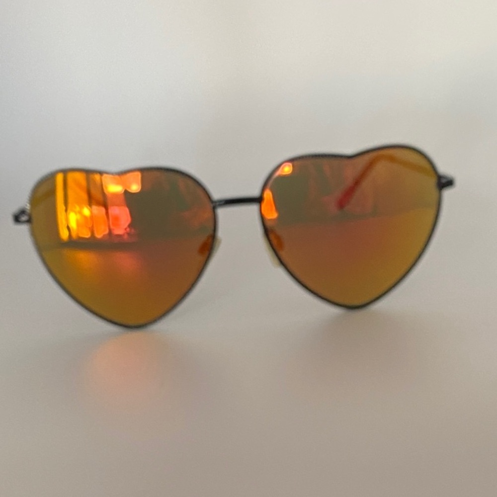 Betsey Johnson Heart-Shaped Sunglasses - Orange Tint